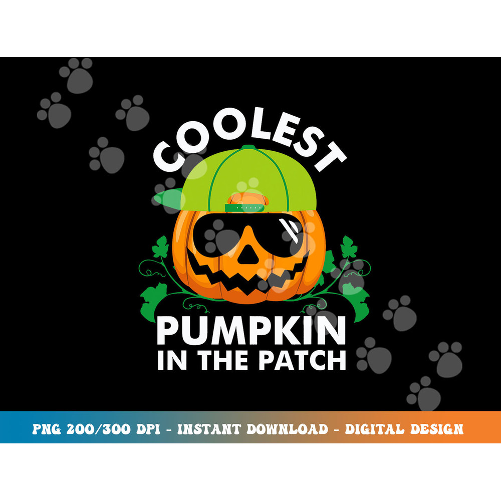 Coolest Pumpkin In The Patch Kids Boys Men Pumpkin Halloween png,sublimation copy.jpg