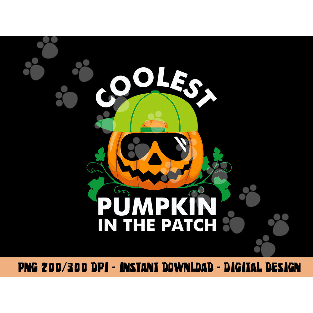 Coolest Pumpkin In The Patch Kids Boys Men Pumpkin Halloween png,sublimation copy.jpg
