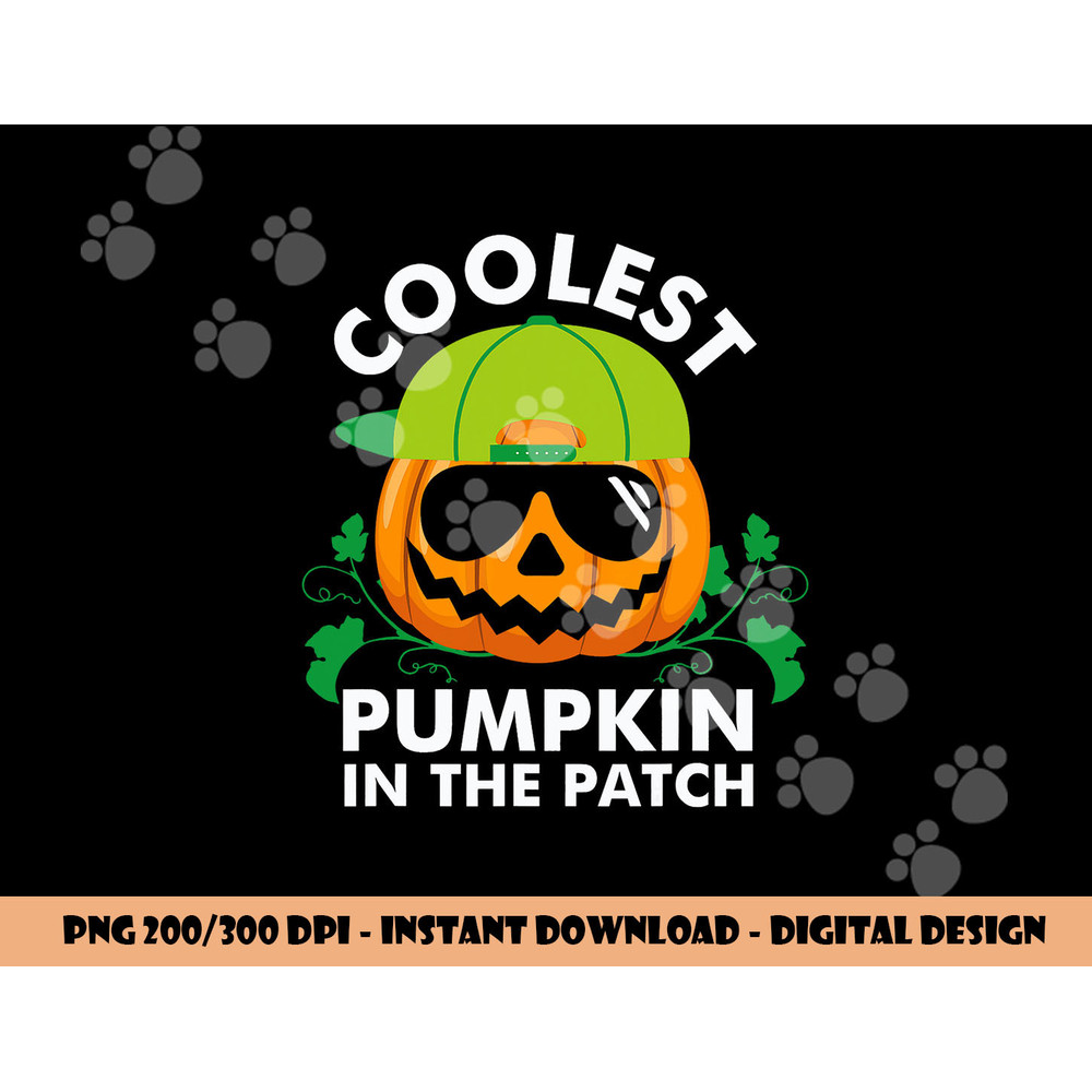Coolest Pumpkin In The Patch Kids Boys Men Pumpkin Halloween png,sublimation copy.jpg