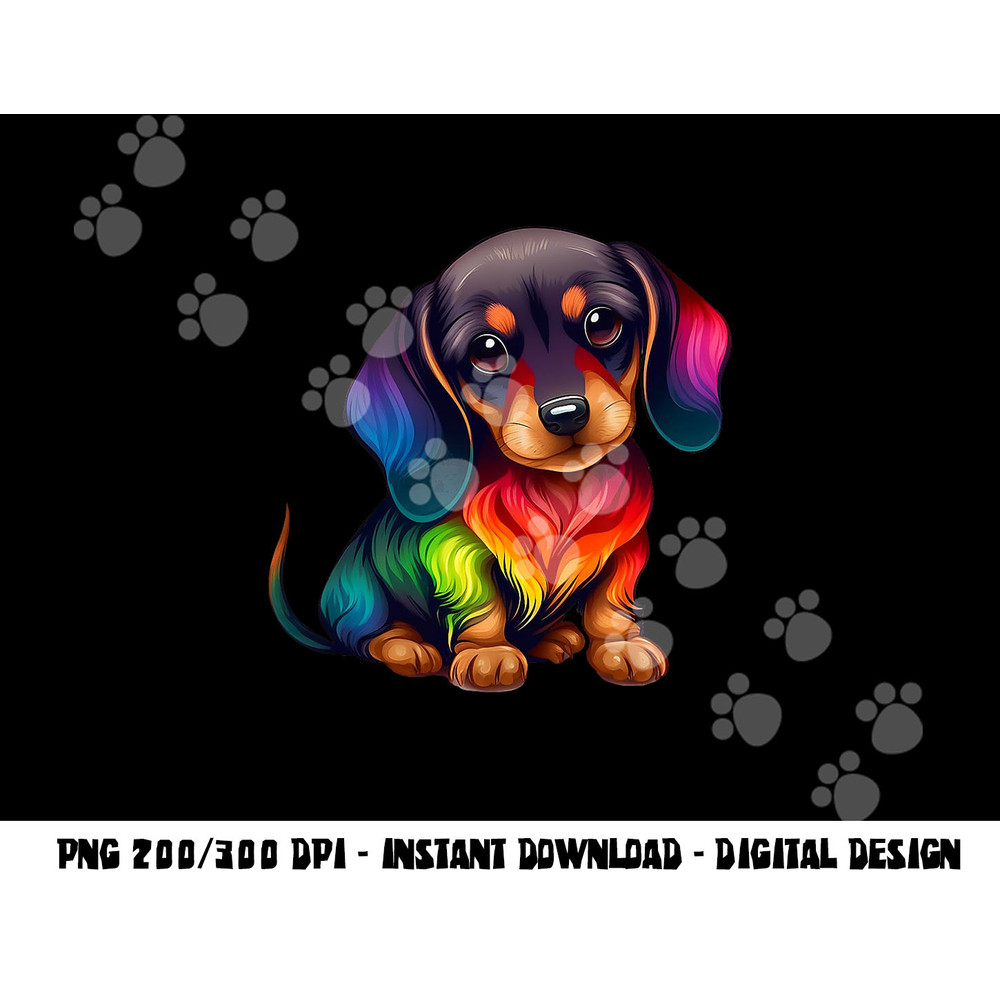 Cute Dachshund Wiener sausage Dog Mom Dad Colorful Dachshund png, sublimation copy.jpg