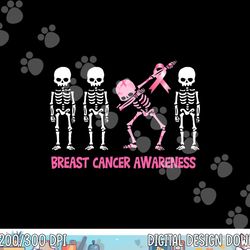 dabbing skeleton pink ribbon breast cancer halloween png,sublimation copy