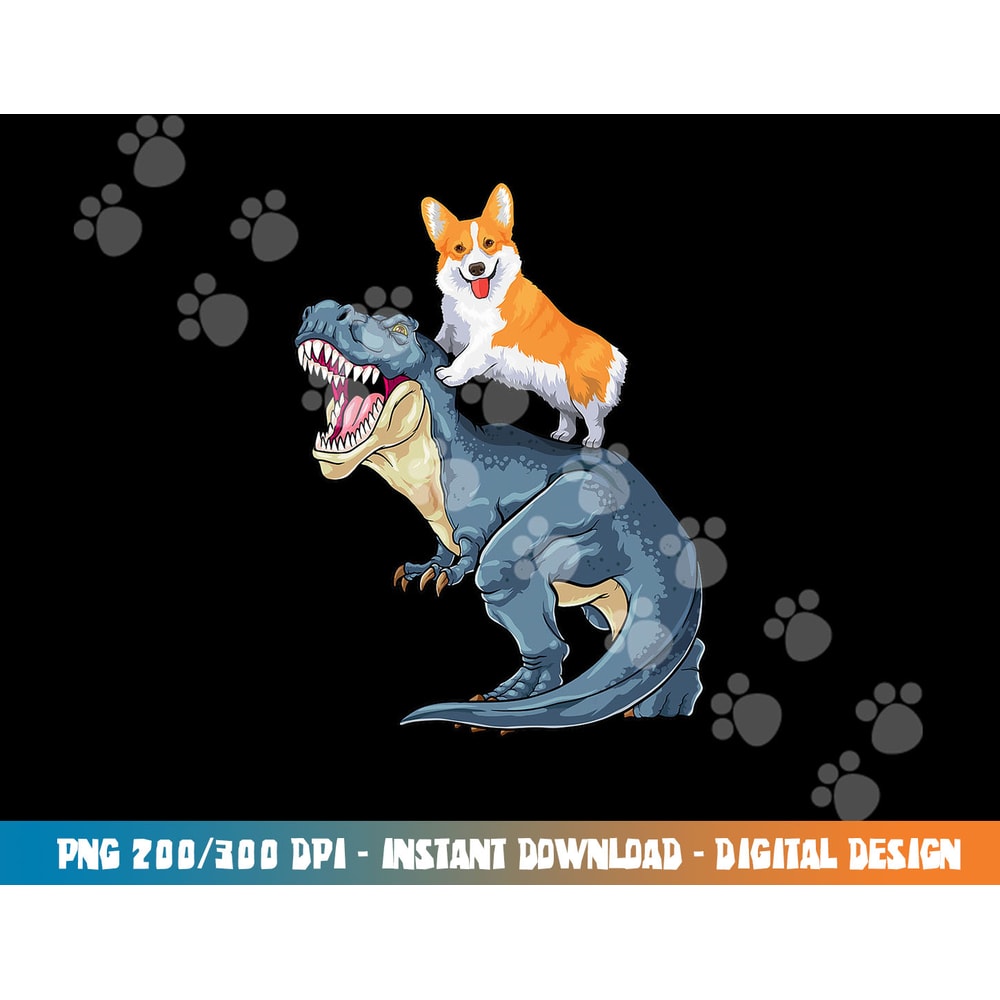 Corgi Riding Dinosaur T Rex Dog Funny Corgi Space Kids Boys png, sublimation copy.jpg