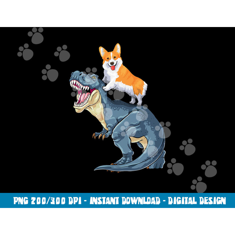 Corgi Riding Dinosaur T Rex Dog Funny Corgi Space Kids Boys  png, sublimation copy.jpg