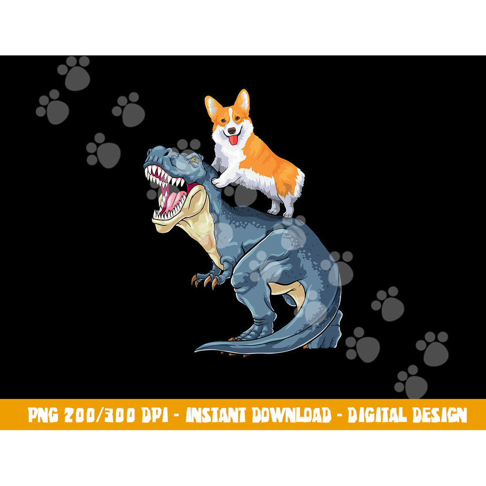 Corgi Riding Dinosaur T Rex Dog Funny Corgi Space Kids Boys png, sublimation copy.jpg