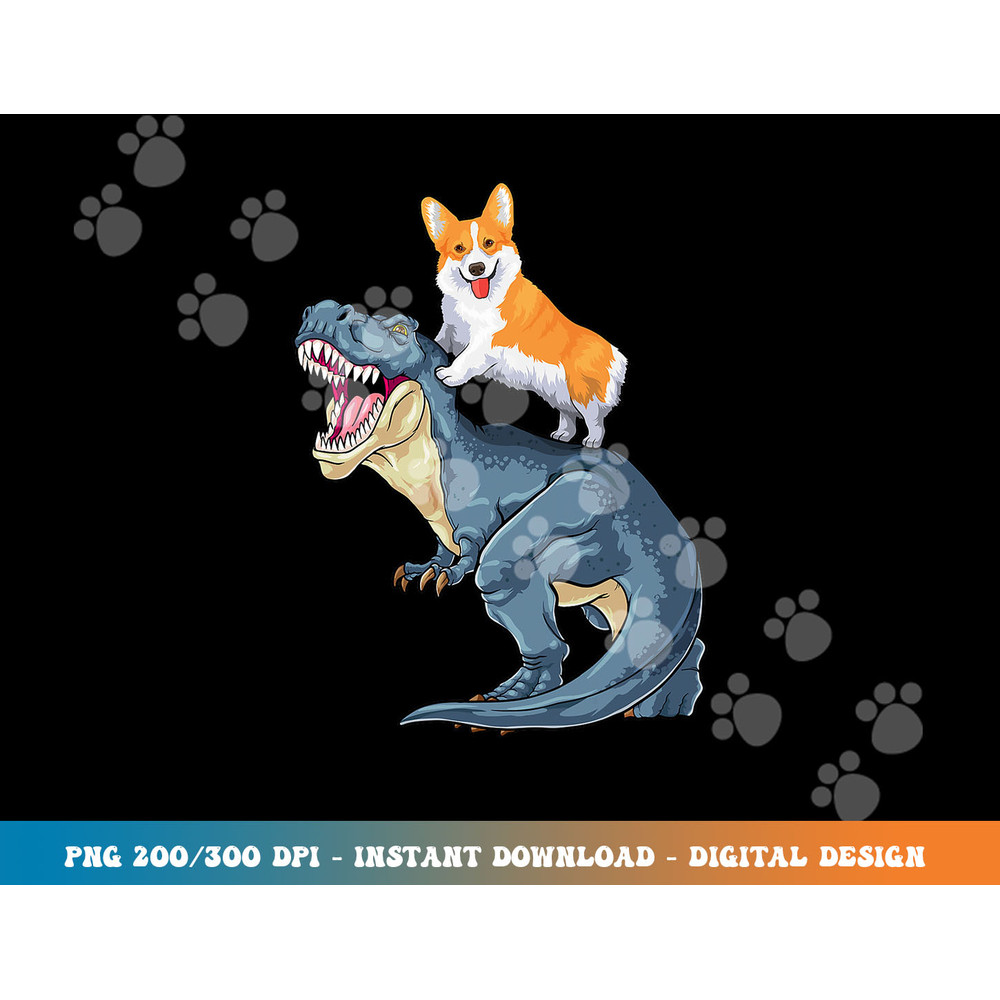 Corgi Riding Dinosaur T Rex Dog Funny Corgi Space Kids Boys png, sublimation copy.jpg
