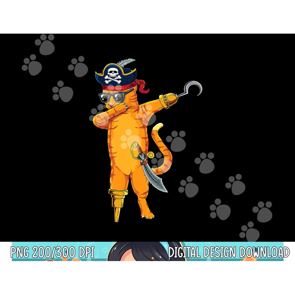 Dabbing spooky pirate cat Halloween costume png, sublimation png, sublimation copy.jpg