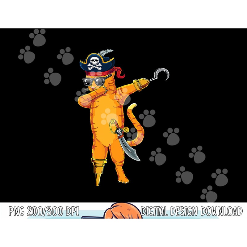 Dabbing spooky pirate cat Halloween costume png, sublimation png, sublimation copy.jpg