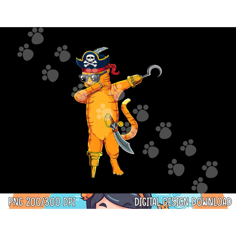 Dabbing spooky pirate cat Halloween costume png, sublimation png, sublimation copy.jpg