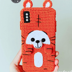 tiger iphone 7/8/x/11/12 case | crochet pattern pdf