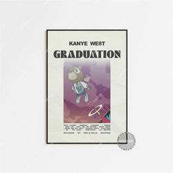 kanye west poster / kanye west graduation poster / album cover poster poster print wall art, custom poster, home decor