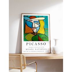 picasso exhibition poster, women spanish hand, picasso wall art decor, abstract, cubism, gift, multiple sizes available