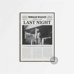 morgan wallen retro newspaper print, last night poster, lyrics print, morgan wallen poster, one thing at a time poster,