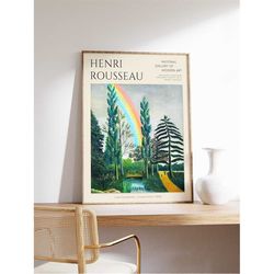 henri rousseau poster, lake daumenul rainbow, henri rousseau exhibition print, floral wall art, animal art, gift, rainbo