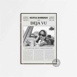 olivia rodrigo retro newspaper print, deja vu poster, deja vu lyrics print, olivia rodrigo poster, sour poster, home dec