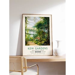kew gardens print, london print, botanical gardens print, william morris poster, vintage wall art, floral art, vintage p