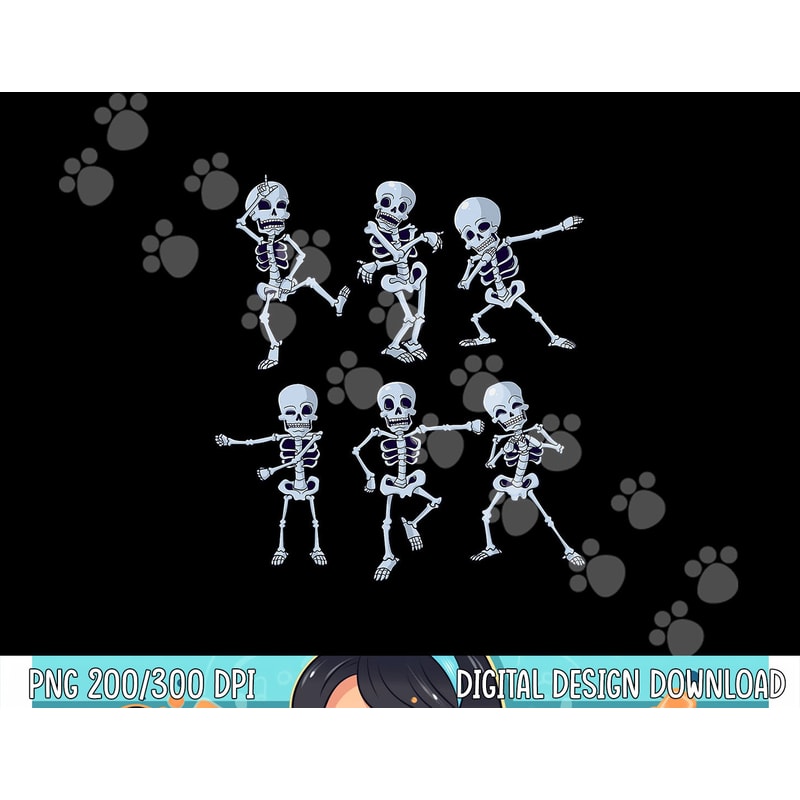 Dancing Skeletons Dabbing Skeleton Dab Boys Girls Halloween png,sublimation copy.jpg