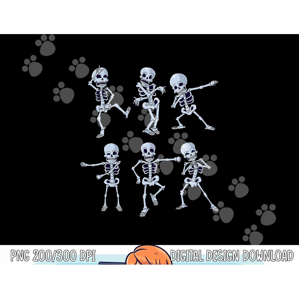 Dancing Skeletons Dabbing Skeleton Dab Boys Girls Halloween png,sublimation copy.jpg