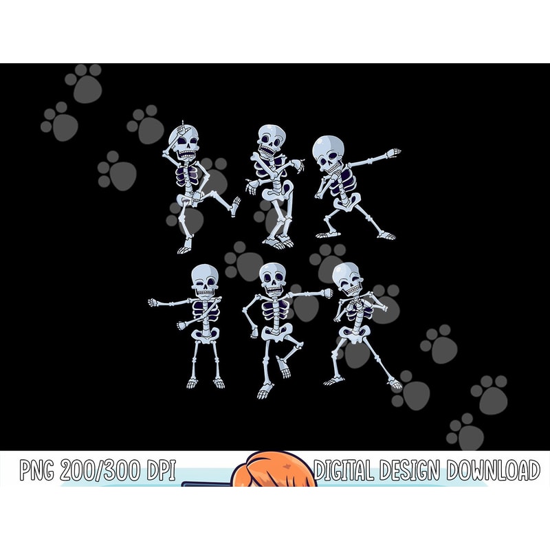 Dancing Skeletons Dabbing Skeleton Dab Boys Girls Halloween png,sublimation copy.jpg