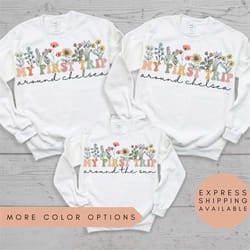 first trip around the sun matching family 1st birthday sweatshirts, mom and dad birthday sweatshirts, first birthday shi