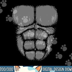 halloween funny gorilla monkey belly chest costume shirt png, sublimation copy