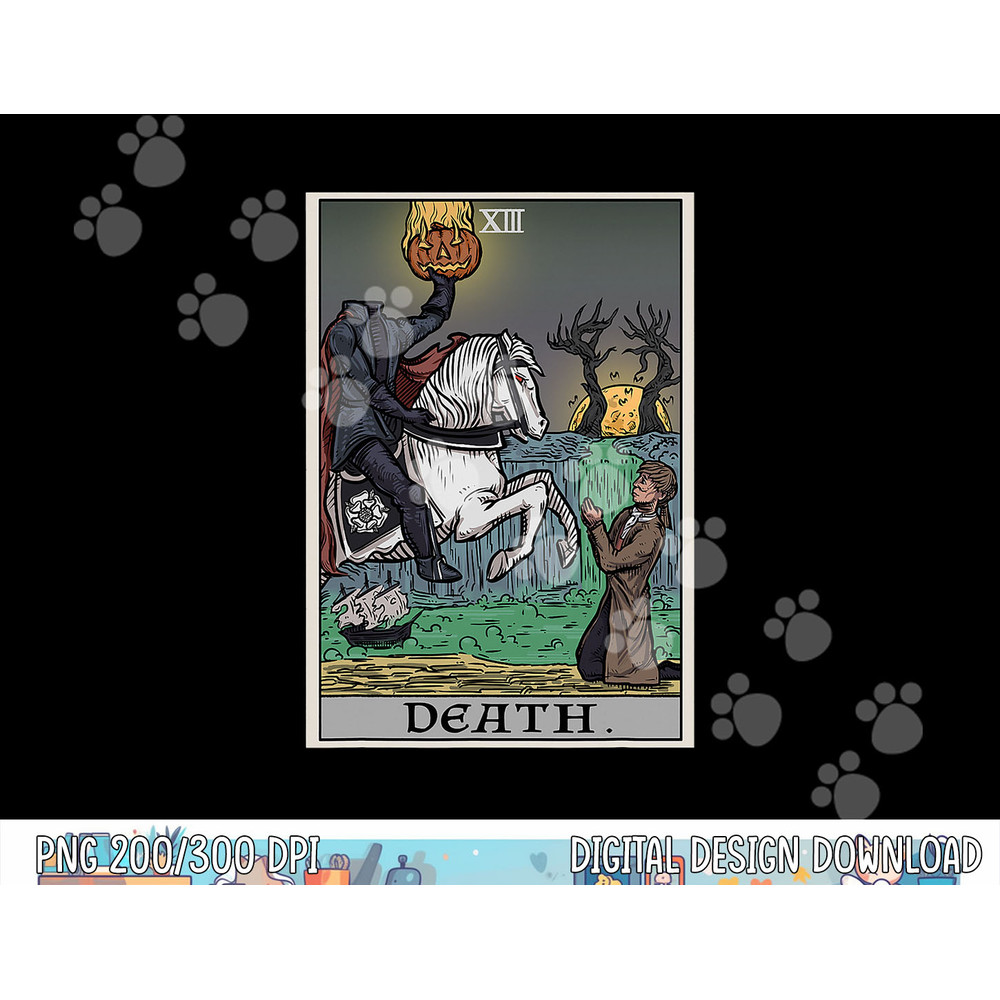 Death Tarot Card Headless Horseman Halloween Spooky Gothic png,sublimation copy.jpg