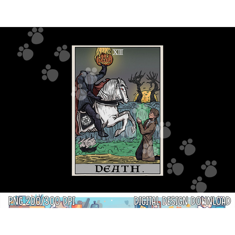Death Tarot Card Headless Horseman Halloween Spooky Gothic png,sublimation copy.jpg