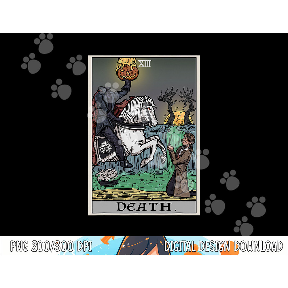 Death Tarot Card Headless Horseman Halloween Spooky Gothic png,sublimation copy.jpg