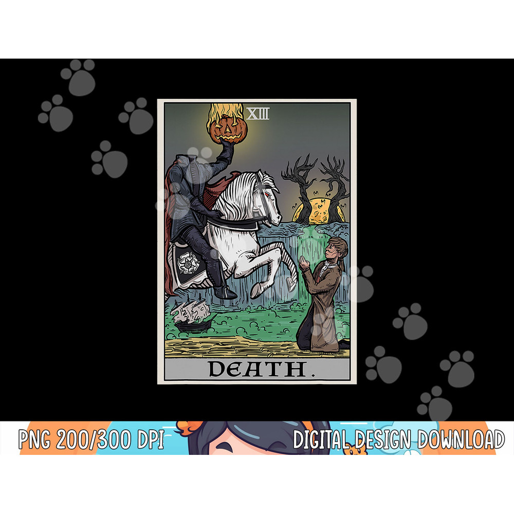 Death Tarot Card Headless Horseman Halloween Spooky Gothic png,sublimation copy.jpg