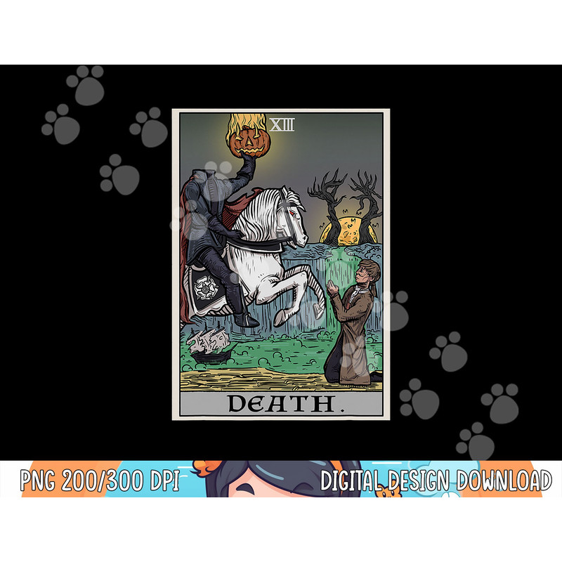 Death Tarot Card Headless Horseman Halloween Spooky Gothic png,sublimation copy.jpg