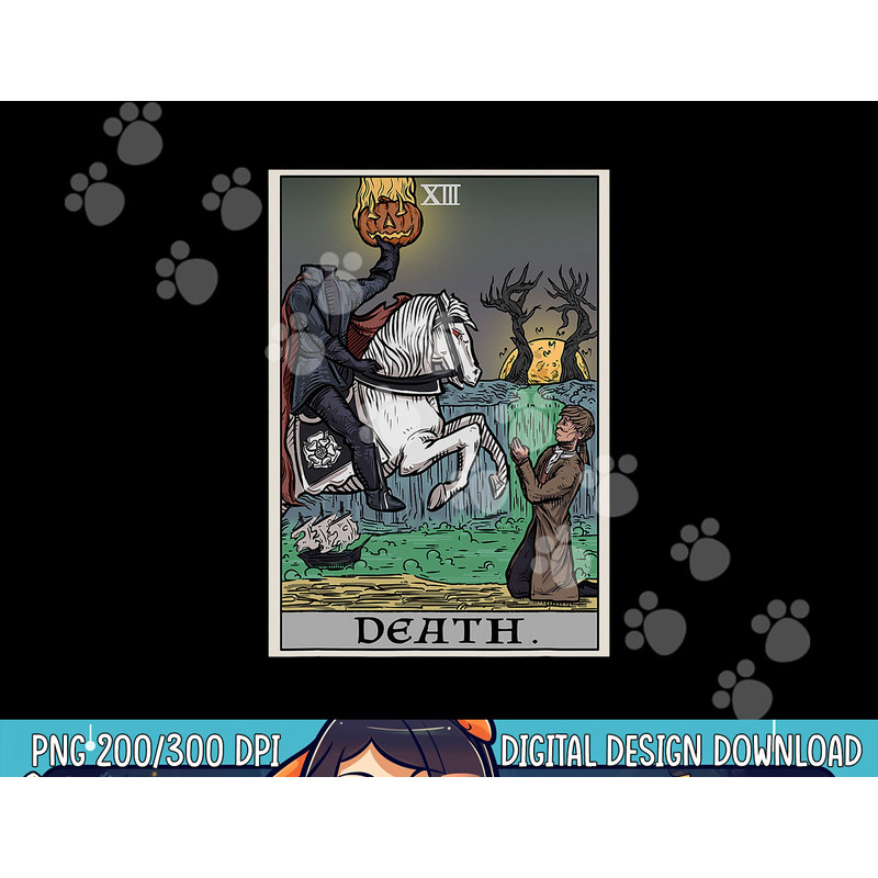 Death Tarot Card Headless Horseman Halloween Spooky Gothic png,sublimation copy.jpg
