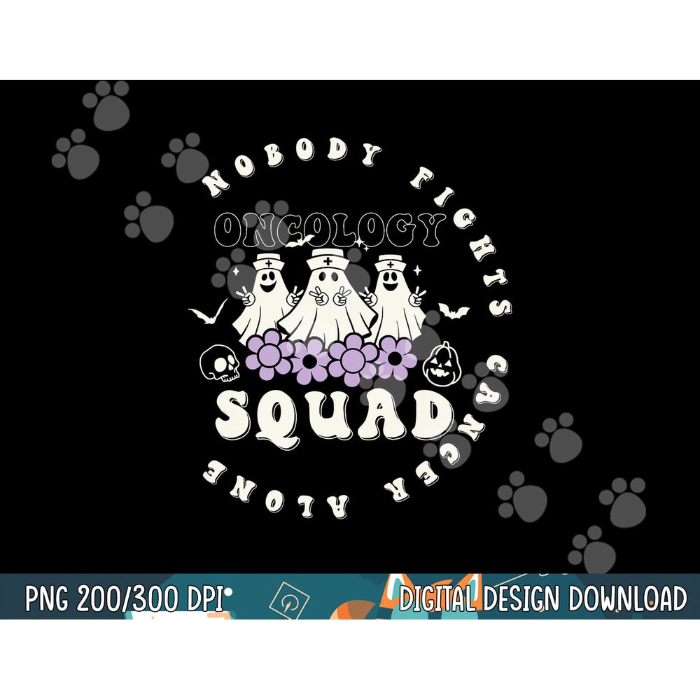 Halloween Oncology Nurse Squad Retro Tee Pediatric Oncology png, sublimation copy.jpg