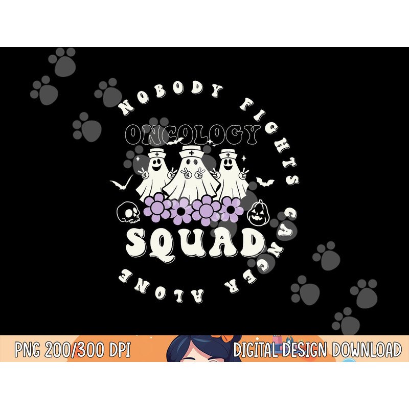 Halloween Oncology Nurse Squad Retro Tee Pediatric Oncology png, sublimation copy.jpg