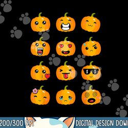 halloween pumpkins emotions boys girls kids cute halloween png, sublimation copy