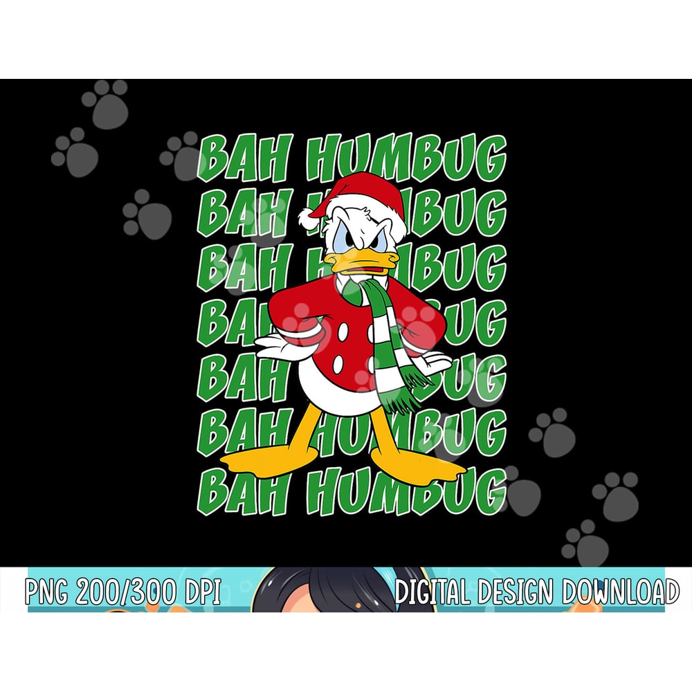 Disney Donald Duck Bah Humbug Christmas Text Stack png, sublimation copy.jpg