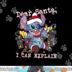 disney lilo & stitch christmas dear santa, i can explain short sleeve png, sublimation copy