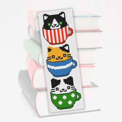 Cross stitch bookmark pattern Kittens, Cute Cat cross stitch pattern. Bookmark embroidery pattern