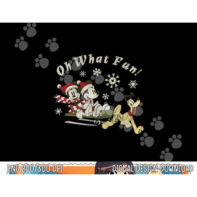 Disney Mickey Minnie And Pluto Oh What Fun Christmas Sled png, sublimation copy.jpg