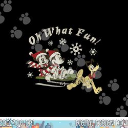 disney mickey minnie and pluto oh what fun christmas sled png, sublimation copy