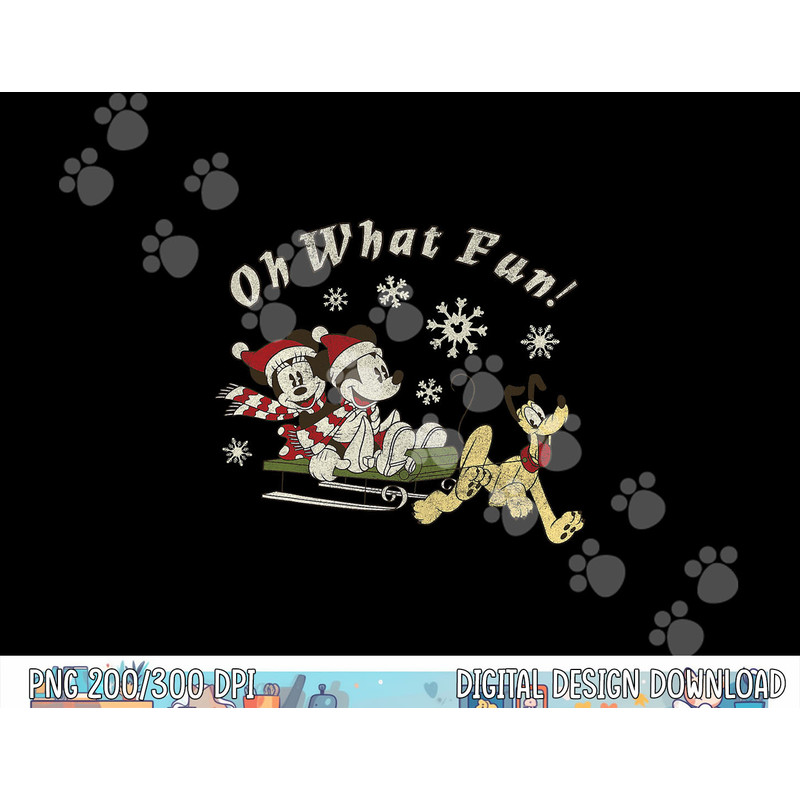Disney Mickey Minnie And Pluto Oh What Fun Christmas Sled png, sublimation copy.jpg