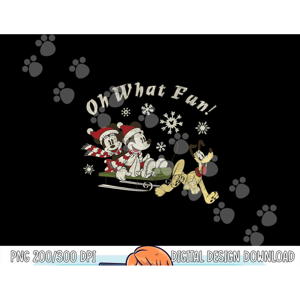 Disney Mickey Minnie And Pluto Oh What Fun Christmas Sled png, sublimation copy.jpg