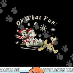 disney mickey minnie and pluto oh what fun christmas sled png, sublimation copy