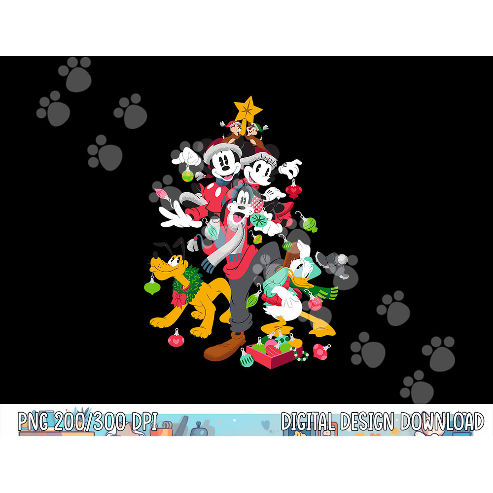 Disney Mickey Minnie Goofy Pluto Chip Dale Christmas Tree png, sublimation copy.jpg