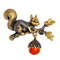 Squirrel Branch Brooch Christmas Small Cute gift Girl woman Squirrel with Amber Acorn Animal Fall jewelry brooch gold.jpg