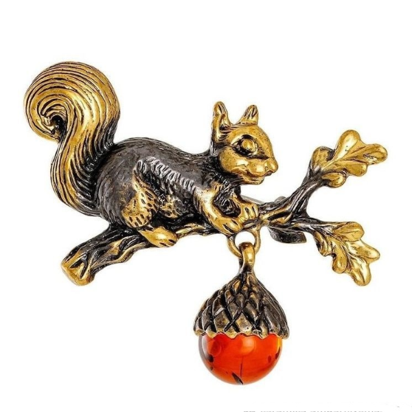 Squirrel brooch on a branch with acorn nut new.jpg