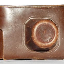 Zorki-4 genuine hard case bag 3/8" with strap leather for rangefinder KMZ USSR