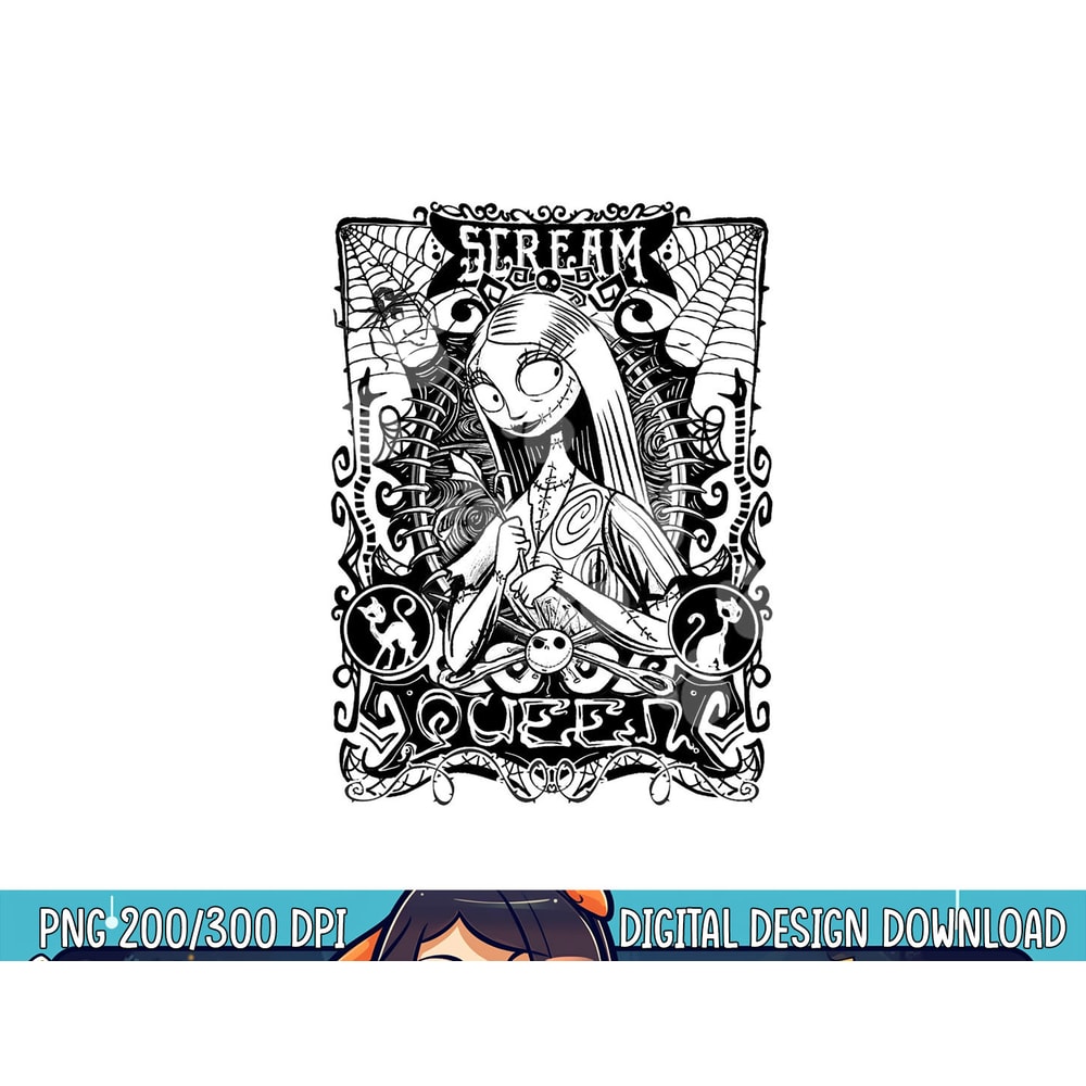 Disney The Nightmare Before Christmas Sally Scream Queen png, sublimation copy.jpg