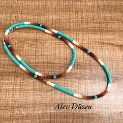 100cm Extra long Native American Style Necklace, Turquoise Necklace, Southwest Necklace, Beadwork Necklace, Native Bead