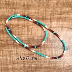 85cm Extra long Native American Style Necklace, Turquoise Necklace, Ethnic Beadwork Necklace, Native Bead