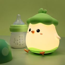 mini chick silicone night light bedroom bedside rechargeable sleeping light children's creative night light table lamp