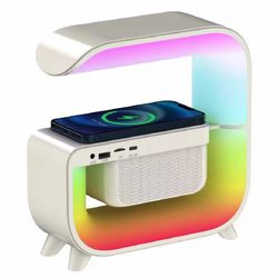 bluetooth speaker clock display wireless charging colorful atmosphere light